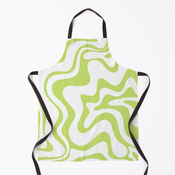 Item preview, Groovy Retro Liquid Swirl Abstract Pattern Pistachio Chartreuse and White designed and sold by kierkegaard.