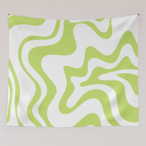 Item preview, Groovy Retro Liquid Swirl Abstract Pattern Pistachio Chartreuse and White designed and sold by kierkegaard.