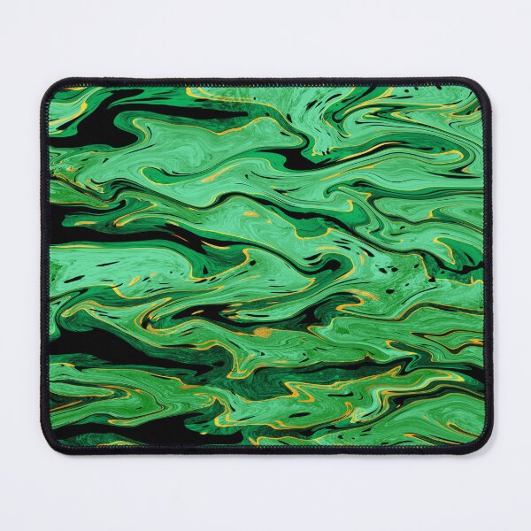 Item preview, Emerald green and gold liquid marble pattern, green yellow swirl abstract designed and sold by NadiaChevrel.