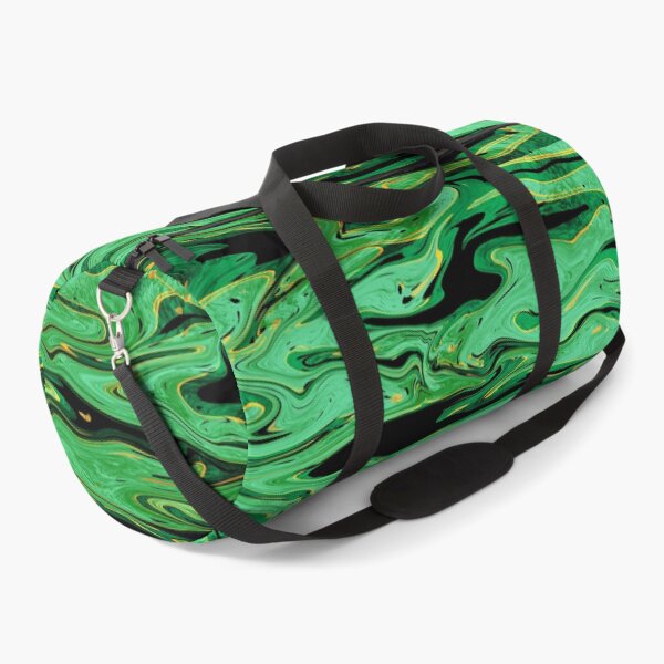 Item preview, Emerald green and gold liquid marble pattern, green yellow swirl abstract designed and sold by NadiaChevrel.