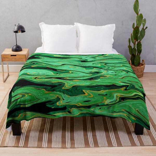 Item preview, Emerald green and gold liquid marble pattern, green yellow swirl abstract designed and sold by NadiaChevrel.