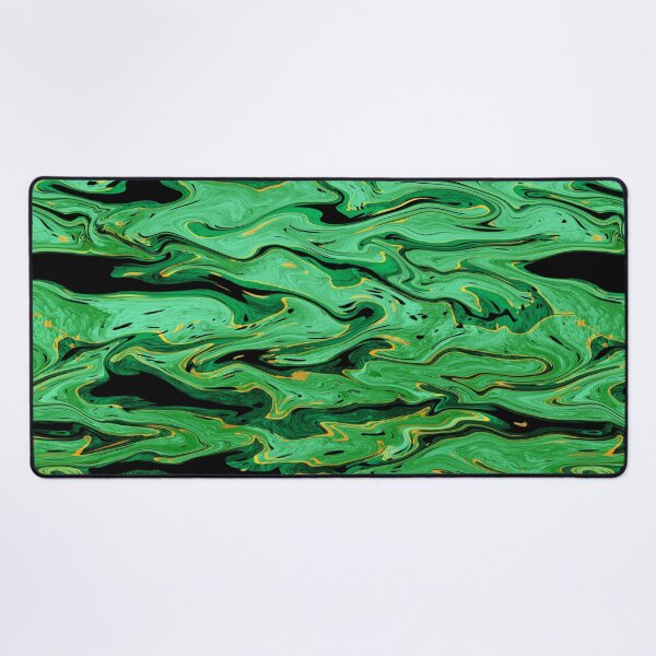 Item preview, Emerald green and gold liquid marble pattern, green yellow swirl abstract designed and sold by NadiaChevrel.