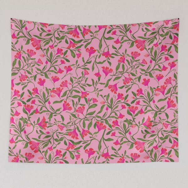 Item preview, Tossed pattern with pink flowers designed and sold by studiodrchicken.