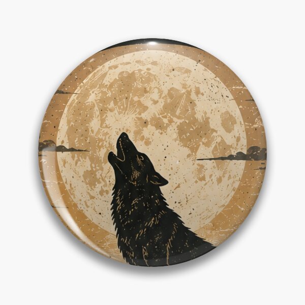 Item preview, Vintage Wolf Pack Howling at Moon designed and sold by aashcreat.