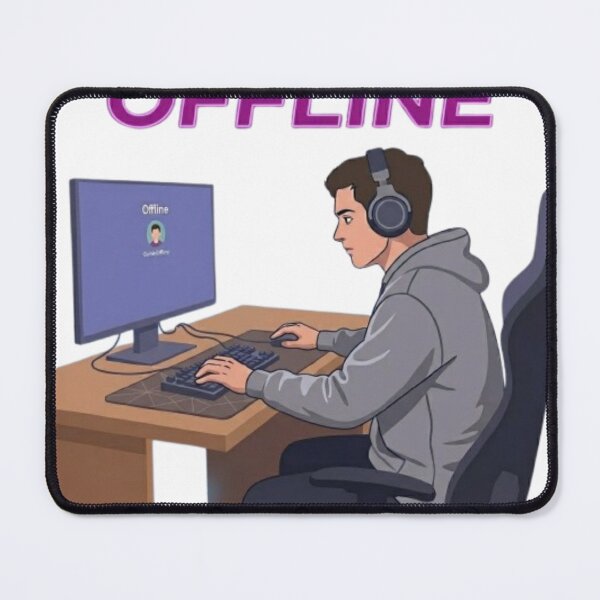 Item preview, Mentally Offline Gamer Desk Setup designed and sold by Northern Glow Art.
