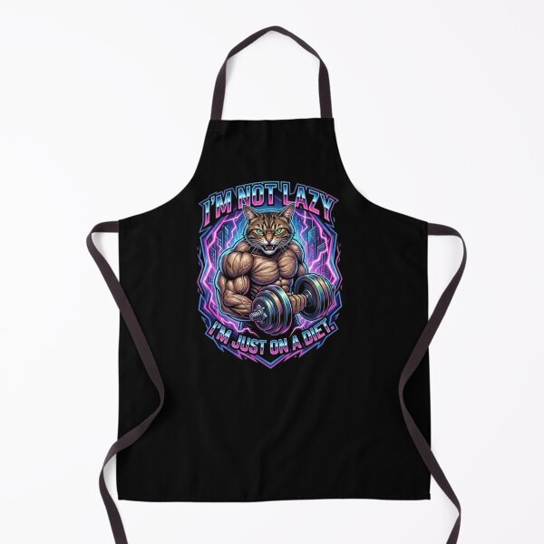 Item preview, I'm Not Lazy I'm Just On A Diet Gym Cat Cyberpunk Fitness T-Shirt designed and sold by happyshirt27.