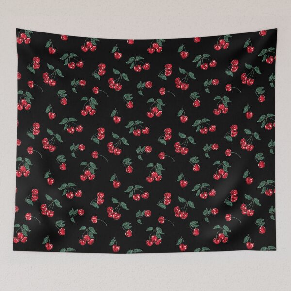 Item preview, Red cherries on black designed and sold by NadiaChevrel.