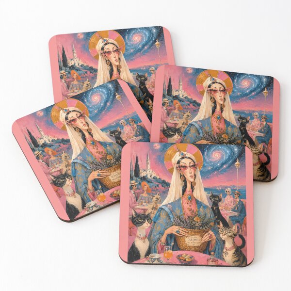 Item preview, Saint Gertrude of Nivelles - Mystic Cat Surrealist Art. designed and sold by Natalia-Vlad.
