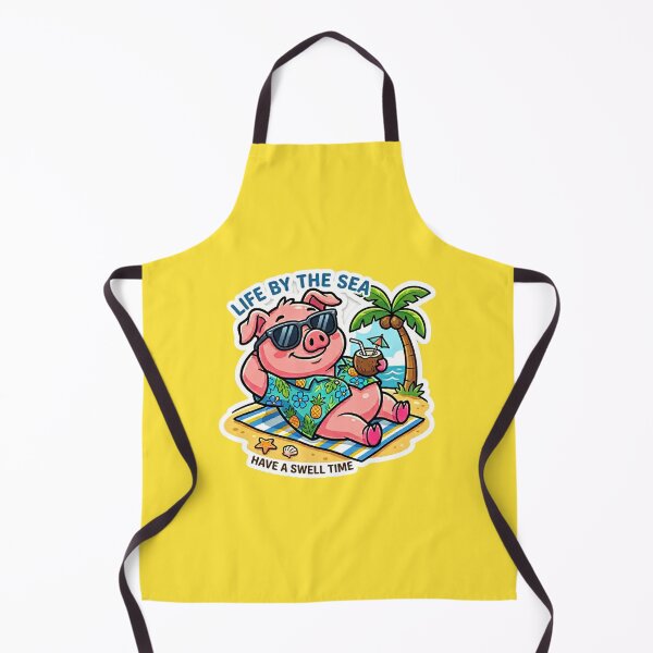 Item preview, Life by the Sea Cute Pig Vacation designed and sold by NadinGerasi.