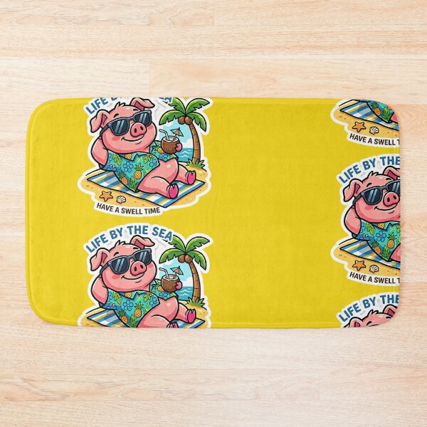 Item preview, Life by the Sea Cute Pig Vacation designed and sold by NadinGerasi.