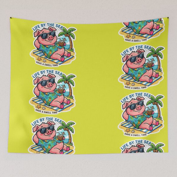 Item preview, Life by the Sea Cute Pig Vacation designed and sold by NadinGerasi.