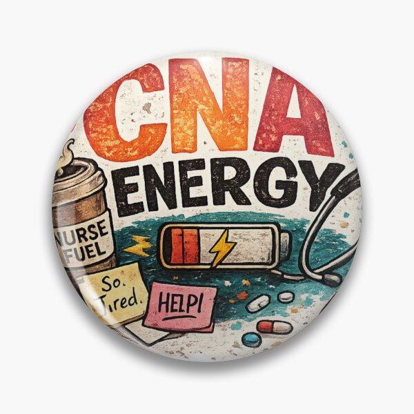 Item preview, Exhausted CNA Engergy designed and sold by Caffeine & Chaos.