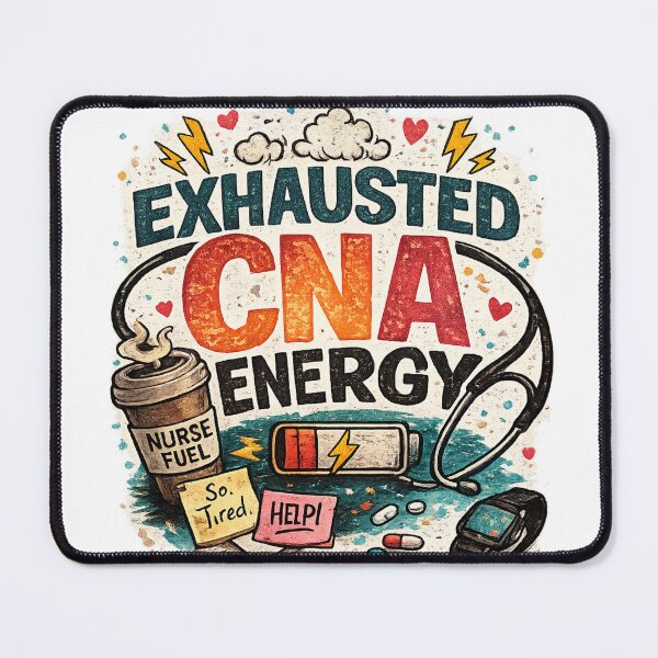 Item preview, Exhausted CNA Engergy designed and sold by Caffeine & Chaos.