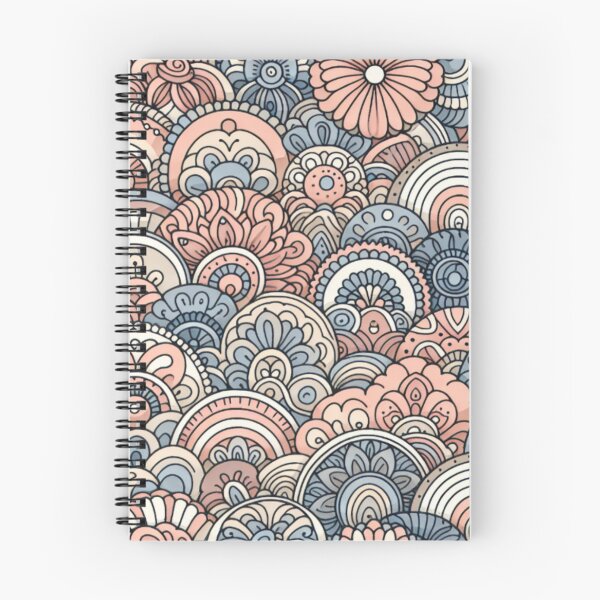 Item preview, Boho Mandala Pattern | Retro Floral Doodle Art | Pastel Scandinavian Design | Modern Folk Art Pattern | Soft bohemian wallpapers designed and sold by Fernhaven.