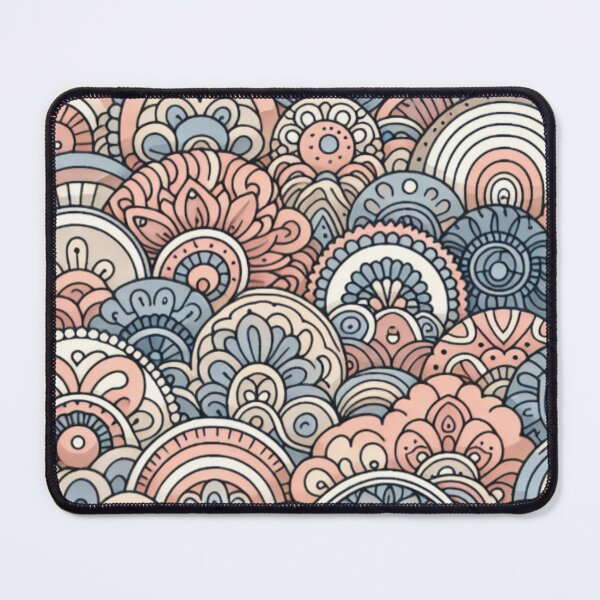Item preview, Boho Mandala Pattern | Retro Floral Doodle Art | Pastel Scandinavian Design | Modern Folk Art Pattern | Soft bohemian wallpapers designed and sold by Fernhaven.