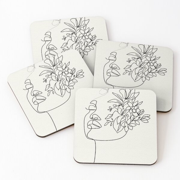 Item preview, Minimalist Woman Side Profile Line Art with Butterfly - Abstract Female Floral Portrait designed and sold by Mora  Lisa.