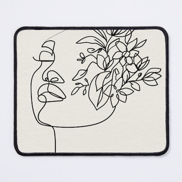Item preview, Minimalist Woman Side Profile Line Art with Butterfly - Abstract Female Floral Portrait designed and sold by Mora  Lisa.