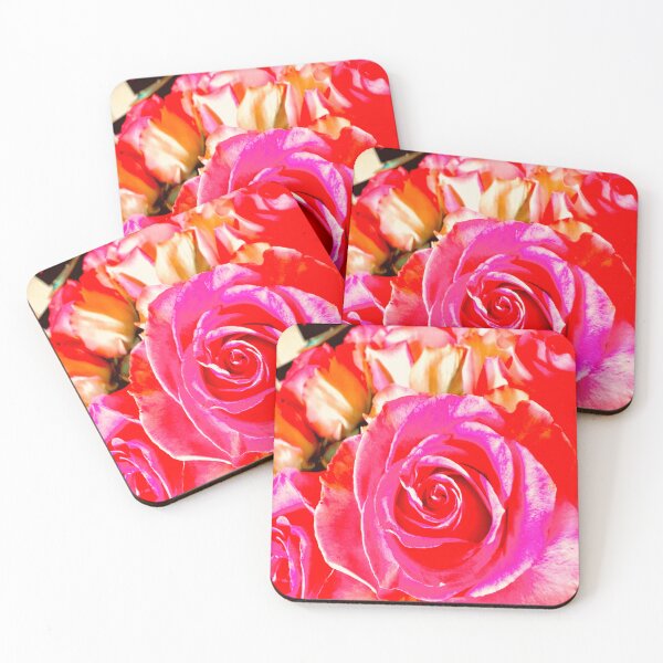Item preview, Vivid Hot Pink Rose Blossom Bouquet Close Up designed and sold by BalkanBloom.