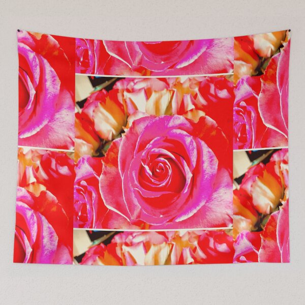 Item preview, Vivid Hot Pink Rose Blossom Bouquet Close Up designed and sold by BalkanBloom.