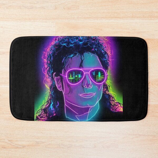 Item preview, Neon Synthwave Michael Jackson Portrait Art designed and sold by ExploreAura Studio.