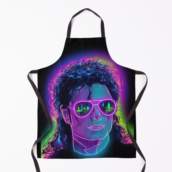 Item preview, Neon Synthwave Michael Jackson Portrait Art designed and sold by ExploreAura Studio.