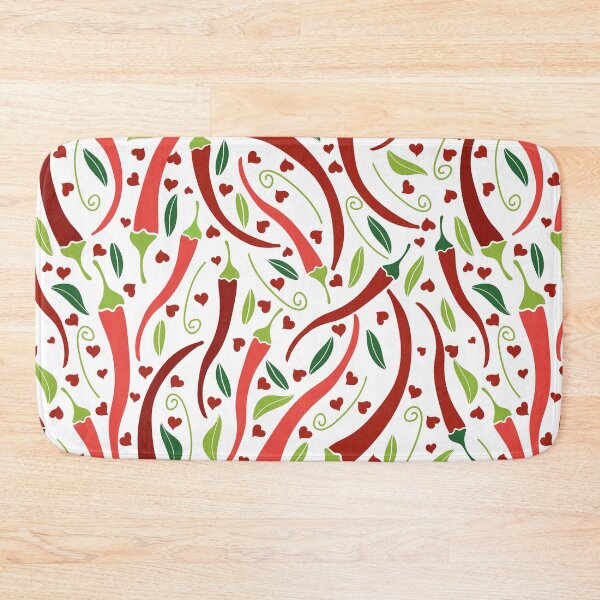 Item preview, Red Hot Chili Peppers and Hearts White Background designed and sold by Claudia S. Design.