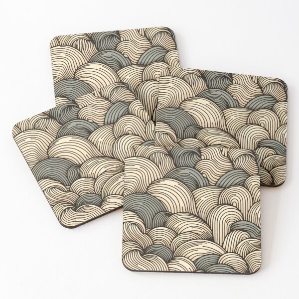 Item preview, Minimal Wave Pattern | Scandinavian Abstract Line Art | Neutral Retro Design | Organic Curved Shapes | Modern boho wallpapers designed and sold by Fernhaven.