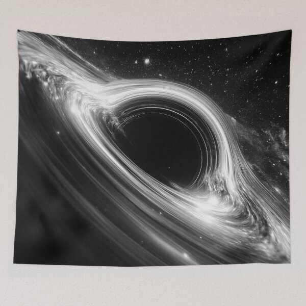 Item preview, Monochrome Black Hole Event Horizon Scifi Space Art designed and sold by lematworks.