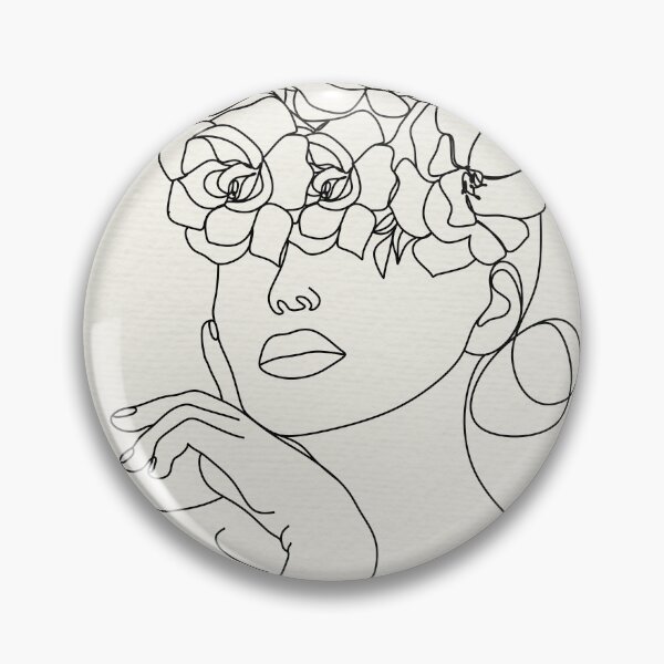 Item preview, Minimalist Woman Face Line Art with Bouquet and Butterfly - Abstract Female Portrait Wall Art designed and sold by Mora  Lisa.