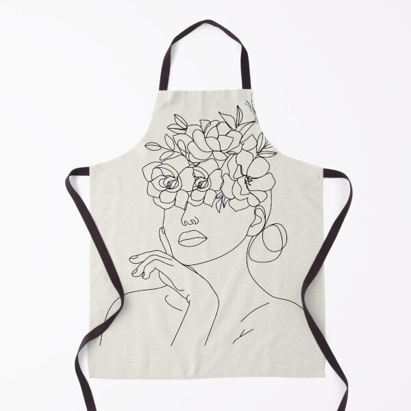 Item preview, Minimalist Woman Face Line Art with Bouquet and Butterfly - Abstract Female Portrait Wall Art designed and sold by Mora Lisa.