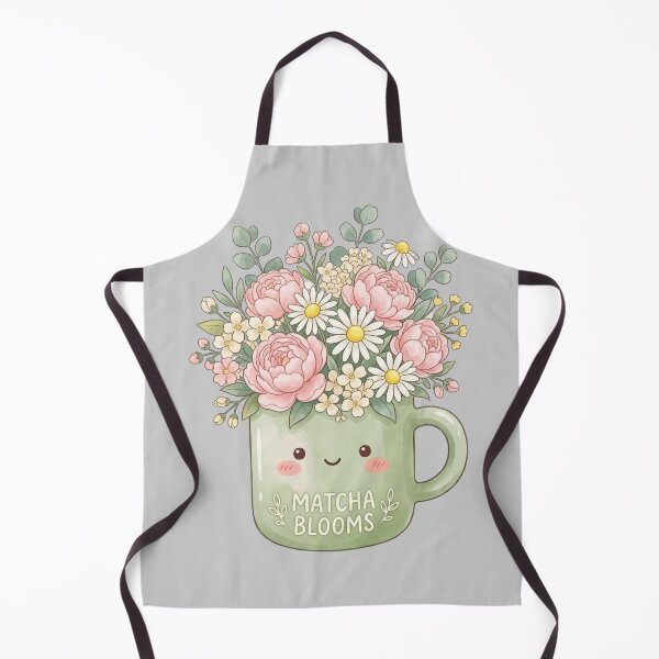 Item preview, Matcha Blooms — Kawaii Cup Daisy Bouquet Cottagecore Art designed and sold by lenalenspod.