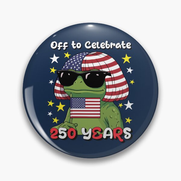 Item preview, Off to Celebrate Patriotic Frog Waving Flag 250 years designed and sold by d247.