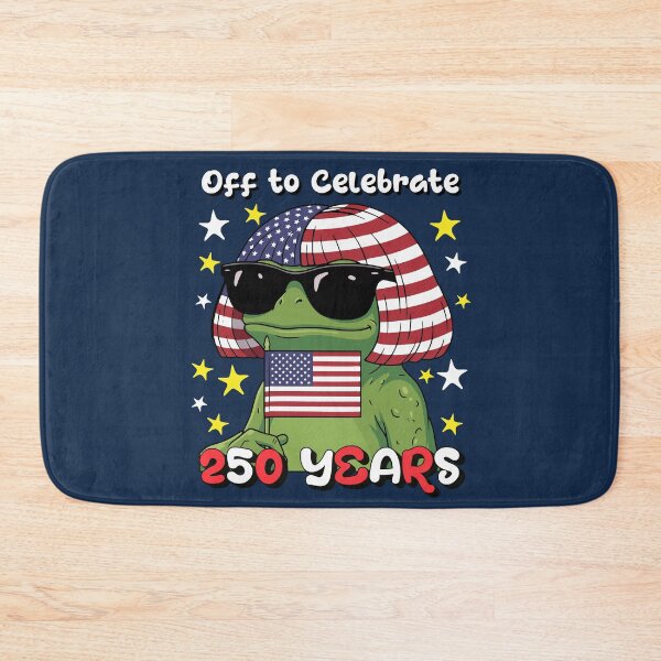 Item preview, Off to Celebrate Patriotic Frog Waving Flag 250 years designed and sold by d247.
