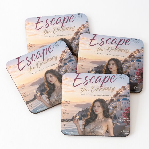 Item preview, Escape the Ordinary Travel Poster | Luxury Wanderlust Destination Wall Art designed and sold by Inkora-Art.