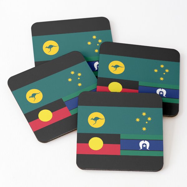 Item preview, Reconciliation, Australia Kangaroo Sun Hybrid Flag, Aboriginal and Torres Strait Islander  designed and sold by Kangaroo Sun.