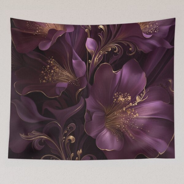 Item preview, Luxurious Botanical Art - Royal Amethyst Floral Elegance  designed and sold by MiraLumeStudio.