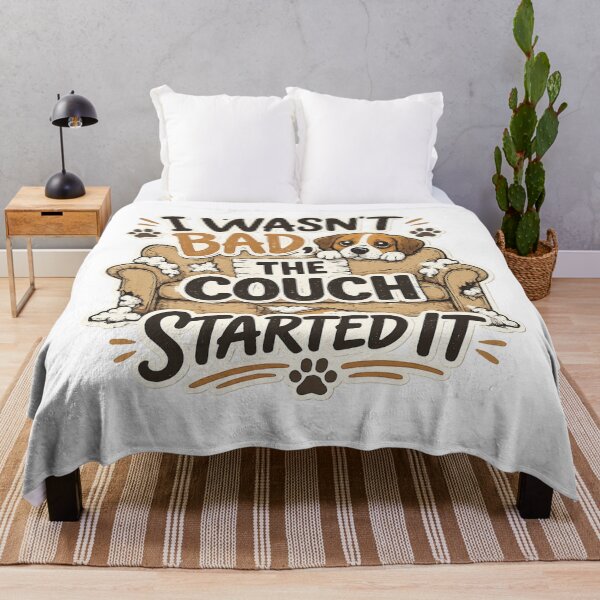 Item preview, I Wasn't Bad The Couch Started It Funny Dog Owner Humor Design designed and sold by SoulThread Studio.
