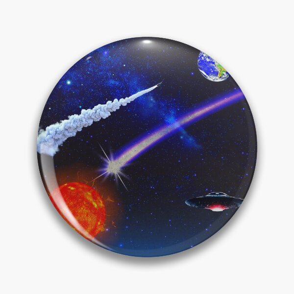 Item preview, surreal cosmic meteor and UFO space Odyssey. designed and sold by FahdSpaceArt.