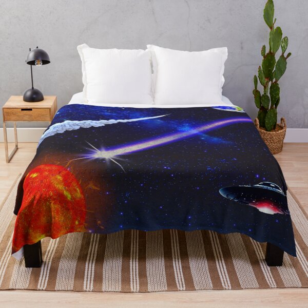 Item preview, surreal cosmic meteor and UFO space Odyssey. designed and sold by FahdSpaceArt.