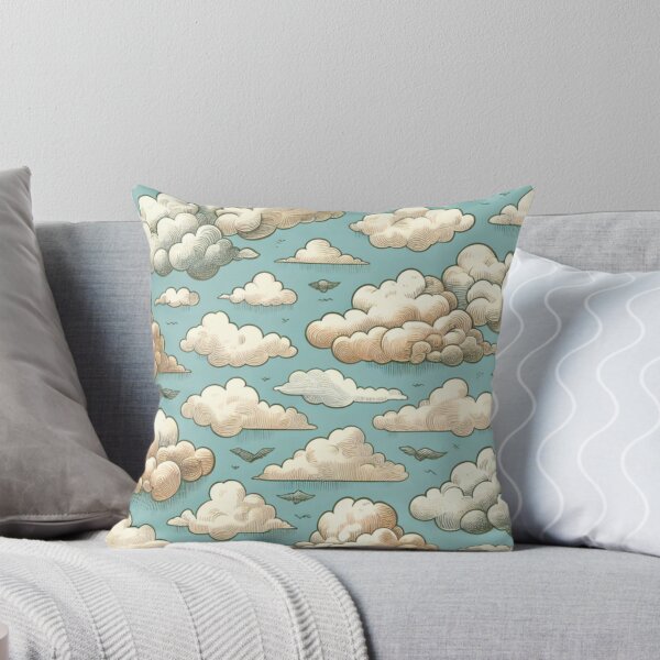 Item preview, Vintage Cloud Pattern | Dreamy Sky Illustration | Whimsical Cottagecore Clouds | Retro Celestial Wallpaper | Soft Blue Sky Design designed and sold by Fernhaven.