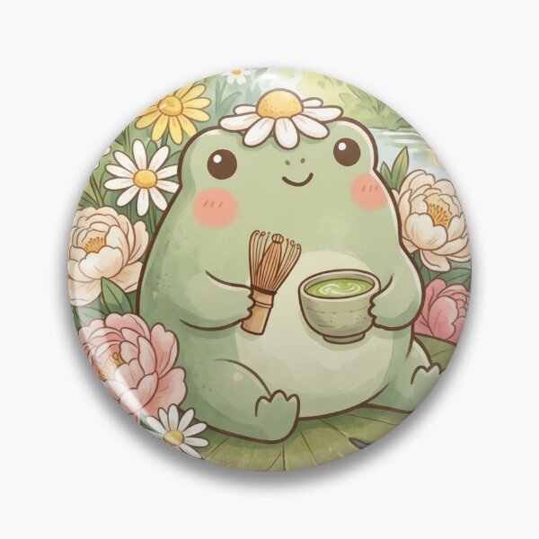 Item preview, Matcha Frog — Kawaii Frog with Bamboo Whisk  Pad Art designed and sold by lenalenspod.