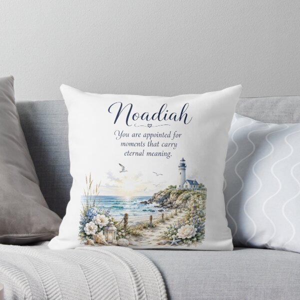 Item preview, Noadiah Coastal Nursery Wall Art – Christian Lighthouse Baby Name Decor designed and sold by LoveNurseries.
