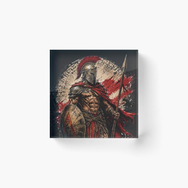 Item preview, Spartan Warrior Art Vintage Greek Gladiator Helmet Battle Graphic designed and sold by WormJ.