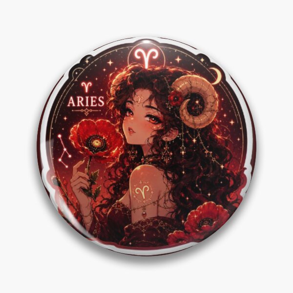 Item preview, Aries Zodiac Flower Goddess Sticker | Poppy Astrology Art designed and sold by MysticPurpleHue.