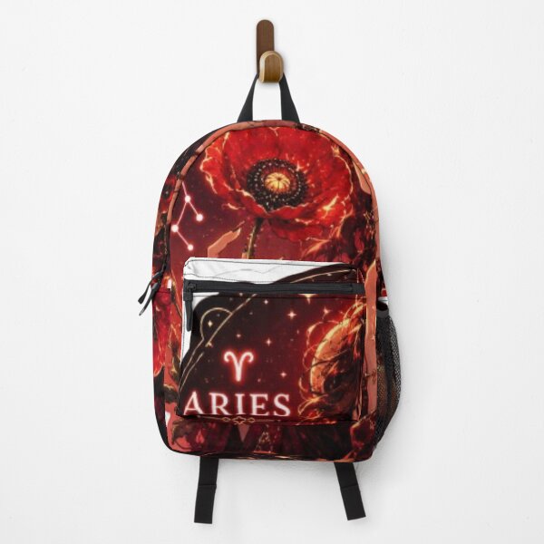 Item preview, Aries Zodiac Flower Goddess Sticker | Poppy Astrology Art designed and sold by MysticPurpleHue.