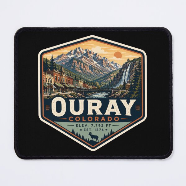 Item preview, Ouray Colorado Vintage Mountain Badge | San Juan Peaks | Historic Alpine Town designed and sold by CosmicAnomaly.