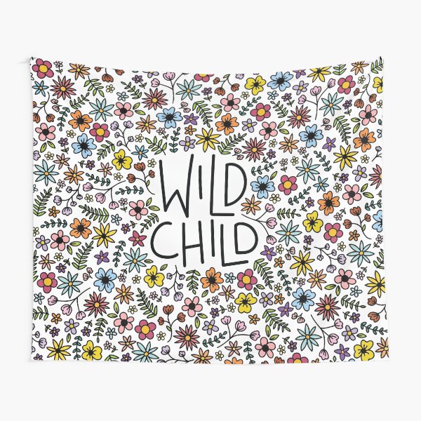 wild child flower design Tapestry