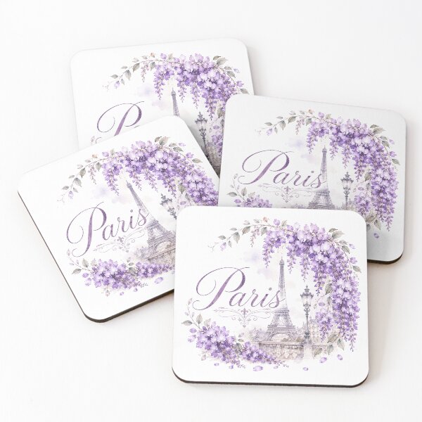 Item preview, Paris Wisteria Dreams – Vintage Eiffel Tower Floral Art designed and sold by Blueberry-art23.