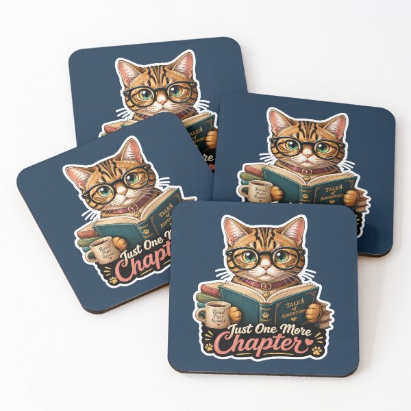 Item preview, Just One More Chapter Cat | Cute Book Lover Reading Cat Sticker designed and sold by astersgraphics.