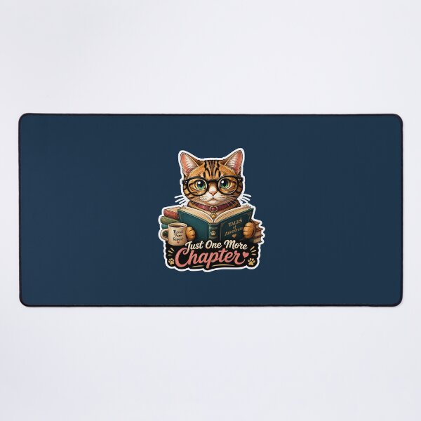 Item preview, Just One More Chapter Cat | Cute Book Lover Reading Cat Sticker designed and sold by astersgraphics.